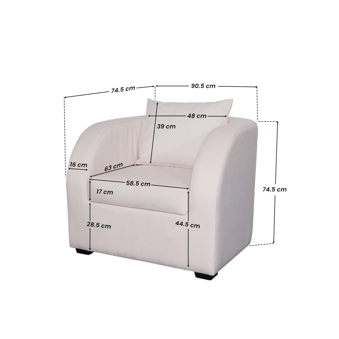 GUMI 1-Seater Fabric Sofa AF Home