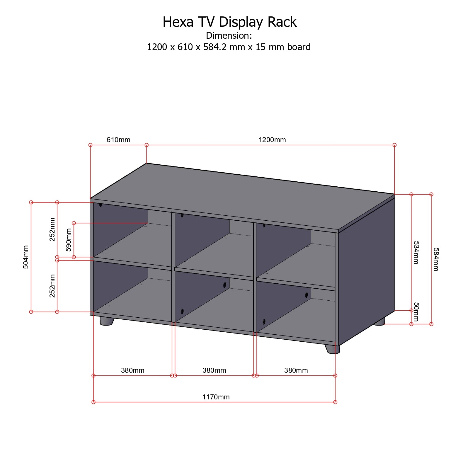 HEXA TV Display Rack AF Home