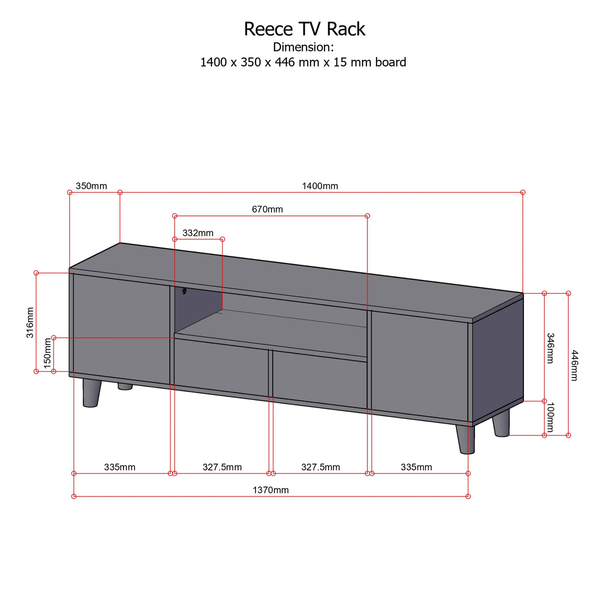 REECE TV Rack Affordahome