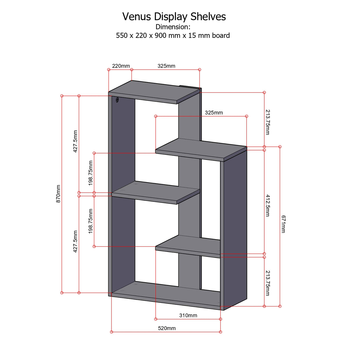 VENUS Display Shelves Affordahome