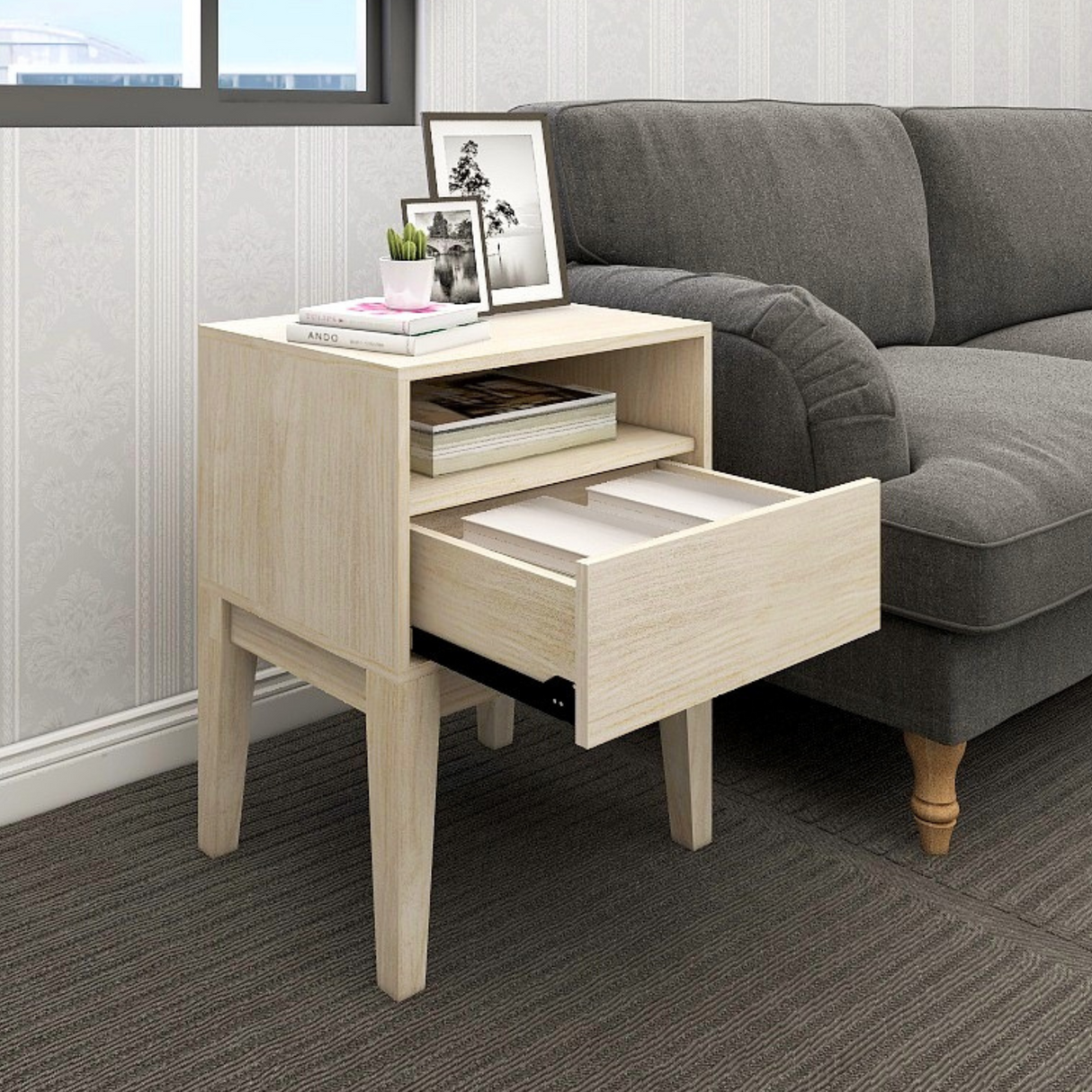 COOPER 1-Drawer Side Table Affordahome