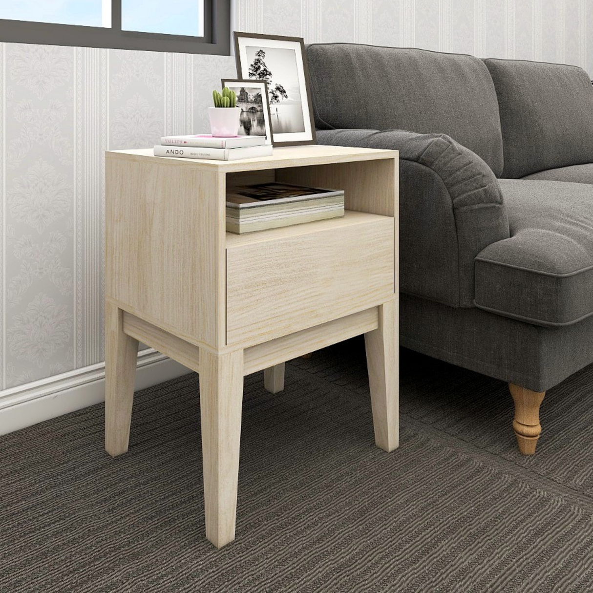 COOPER 1-Drawer Side Table Affordahome