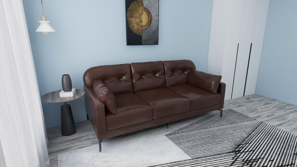 WILLY 3-Seater Leather Sofa Furnigo