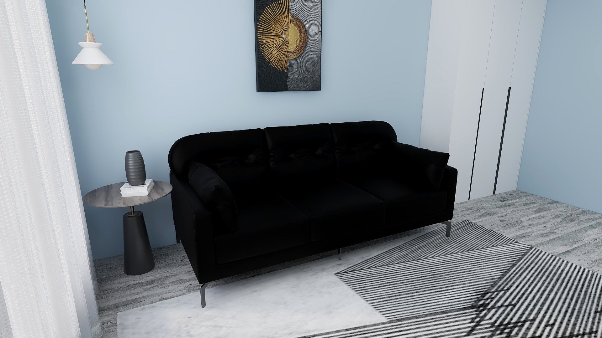 WILLY 3-Seater Leather Sofa AF Home