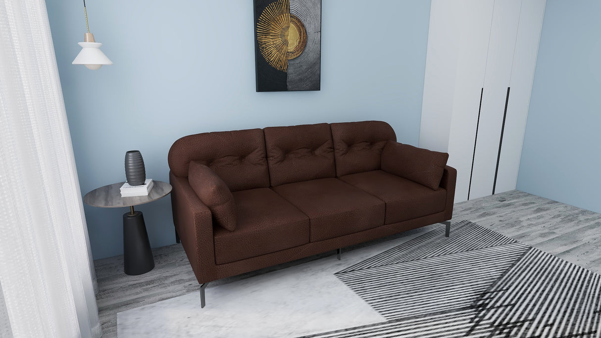 WILLY 3-Seater Leather Sofa Furnigo