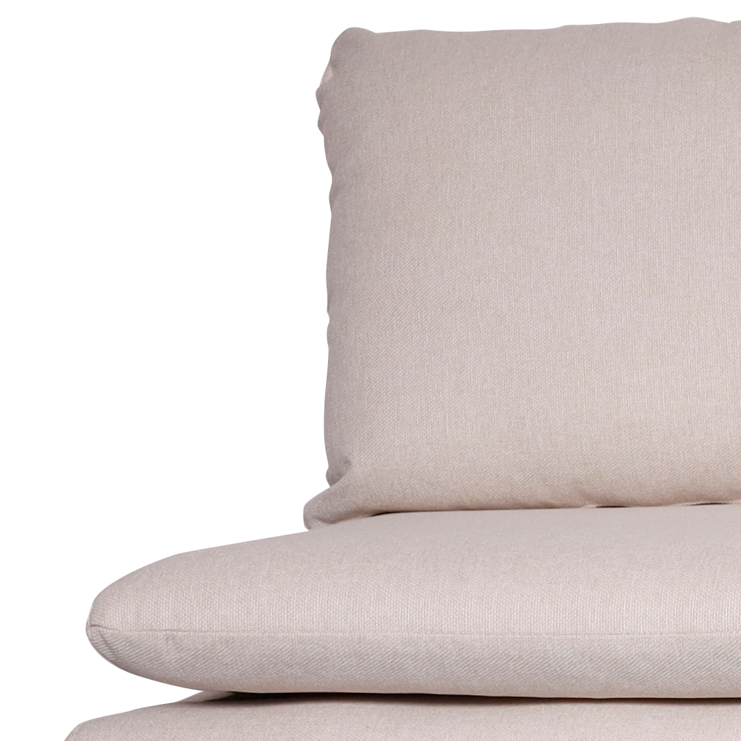 AMBERTON Armless 2-1 L-Shape Fabric Sofa with Ottoman Furnigo