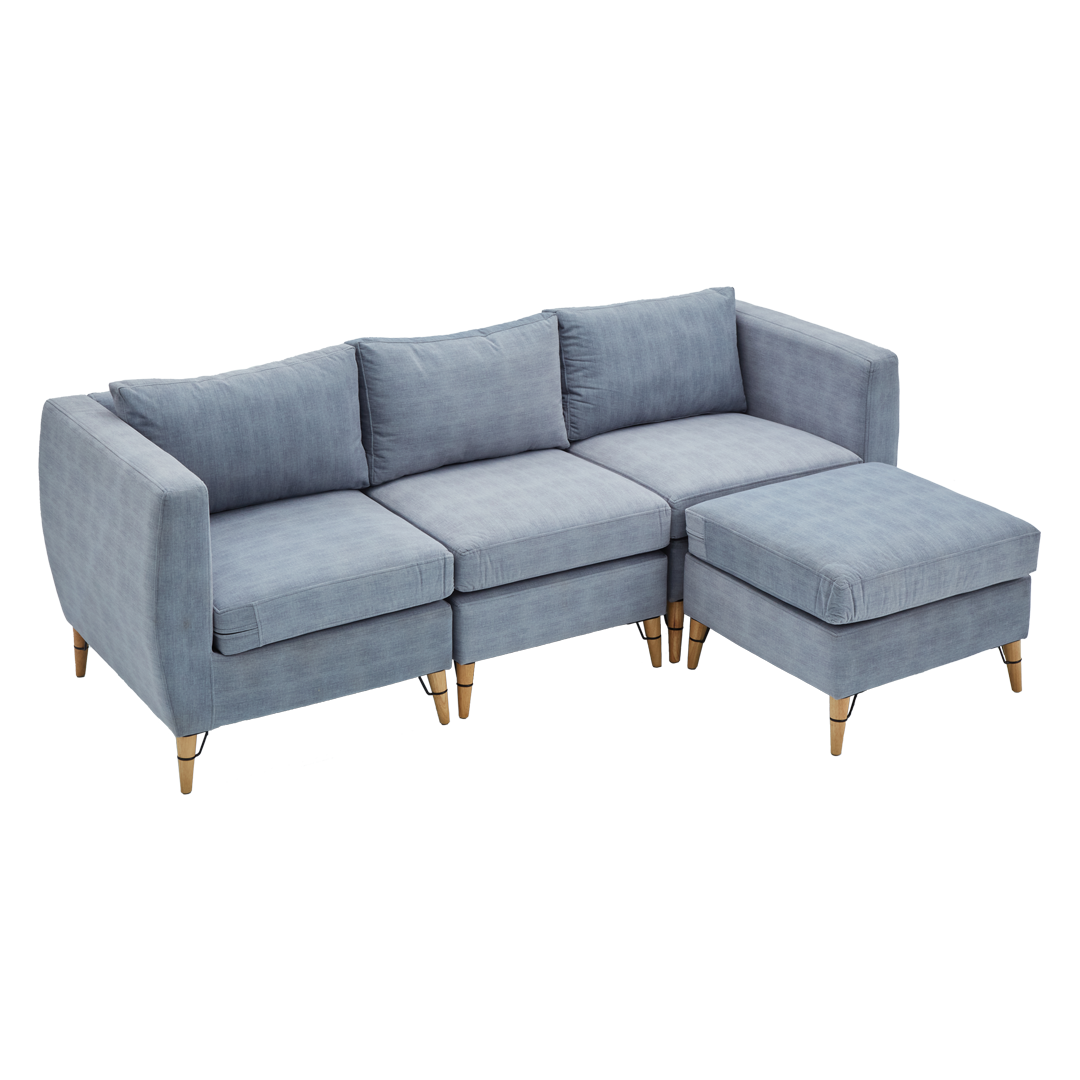 BLAINE Fabric Sofa with Ottoman Furnigo