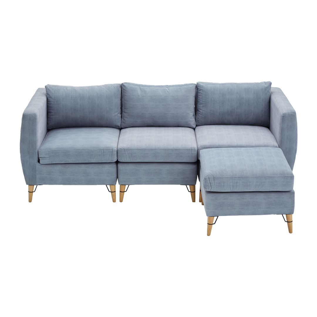 BLAINE Fabric Sofa with Ottoman Furnigo