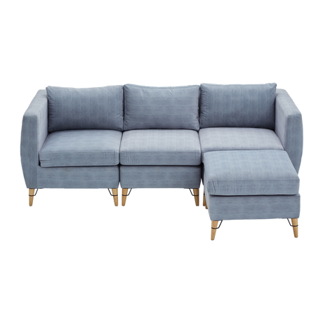 BLAINE Fabric Sofa with Ottoman Furnigo