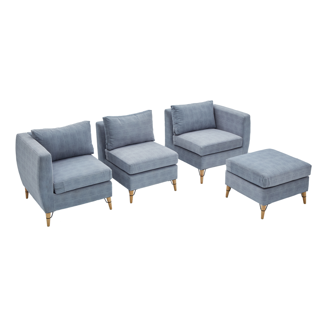 BLAINE Fabric Sofa with Ottoman Furnigo