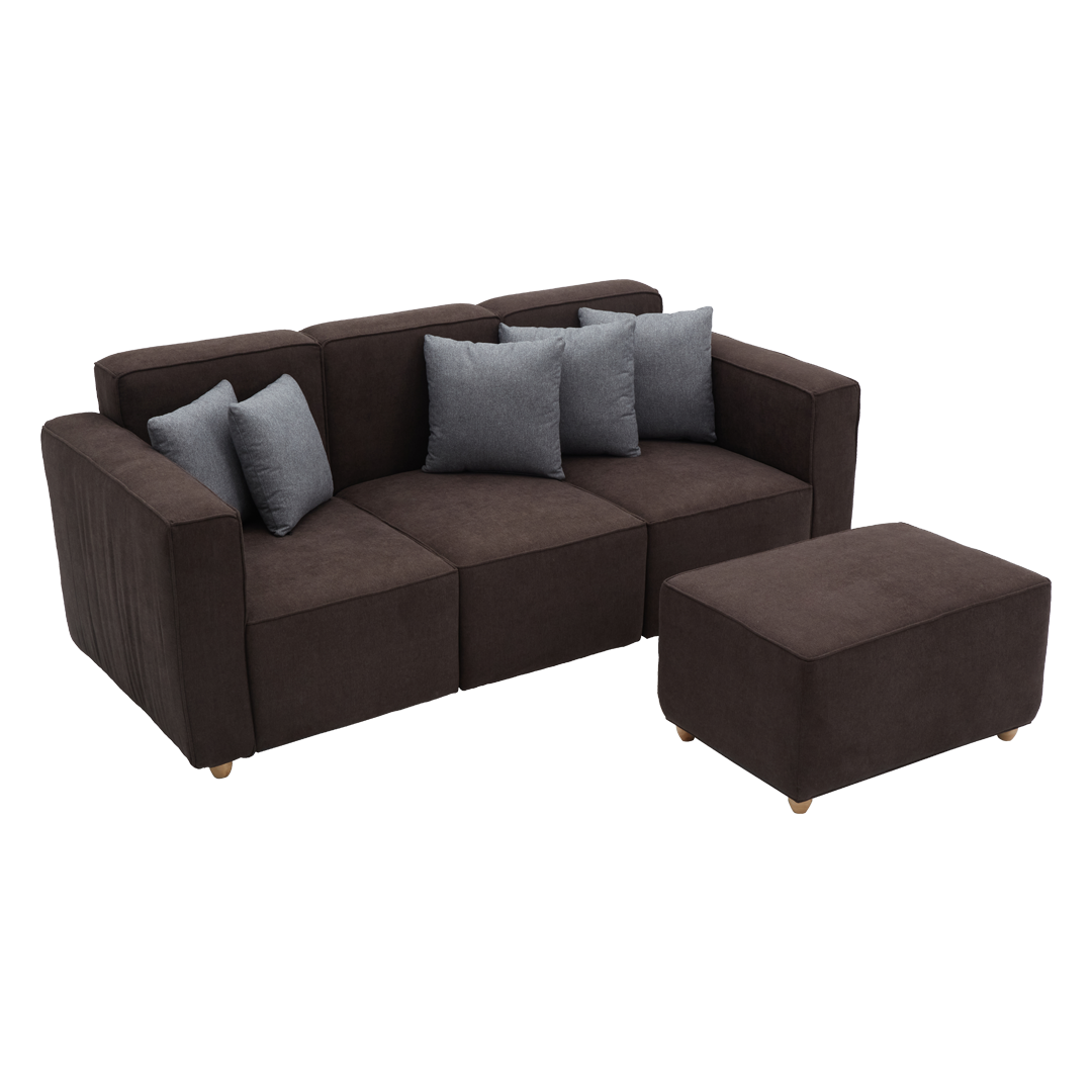 CHANDLER 3-Seater Sofa with Ottoman Furnigo