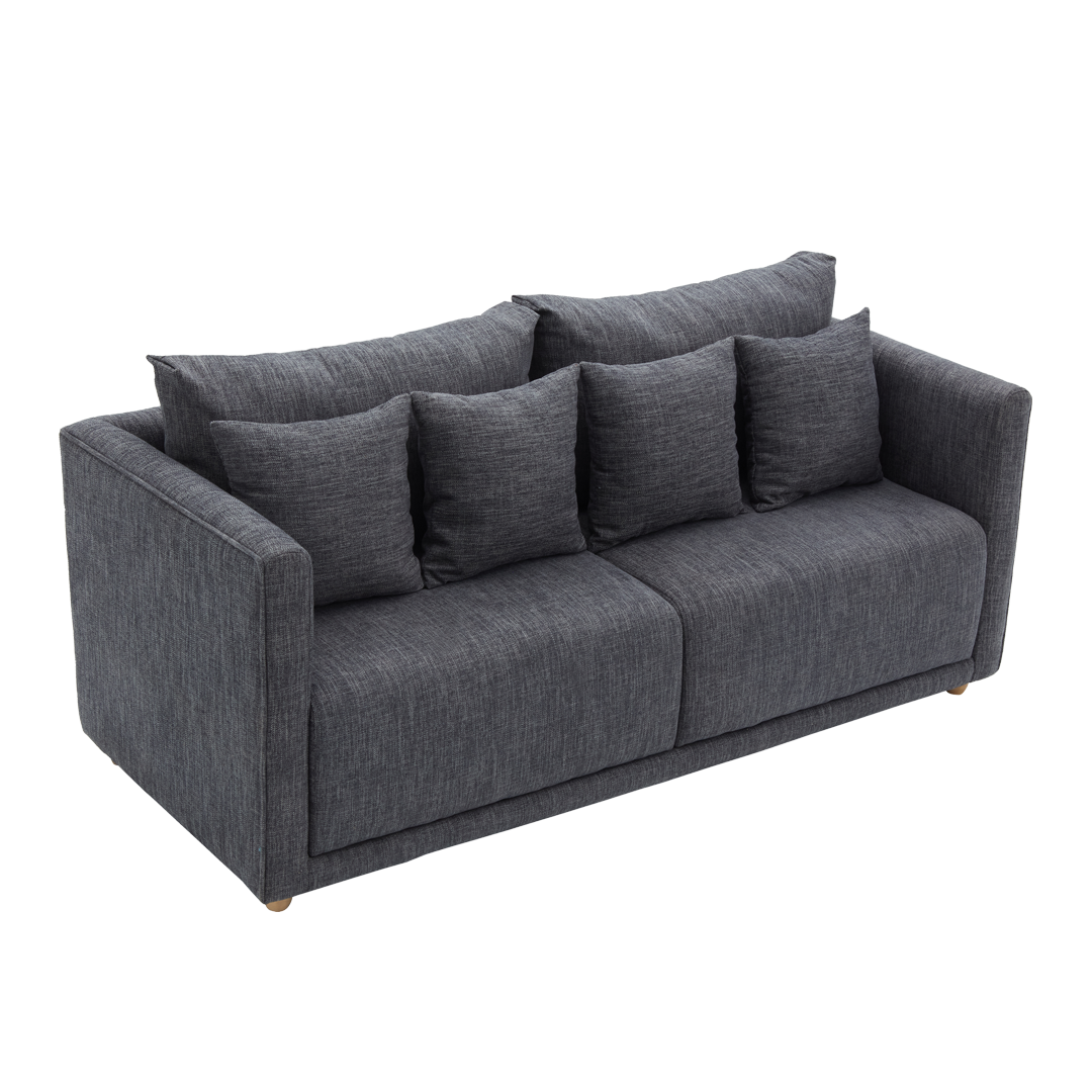 FALLON 2-Seater Fabric Sofa with Ottoman Furnigo