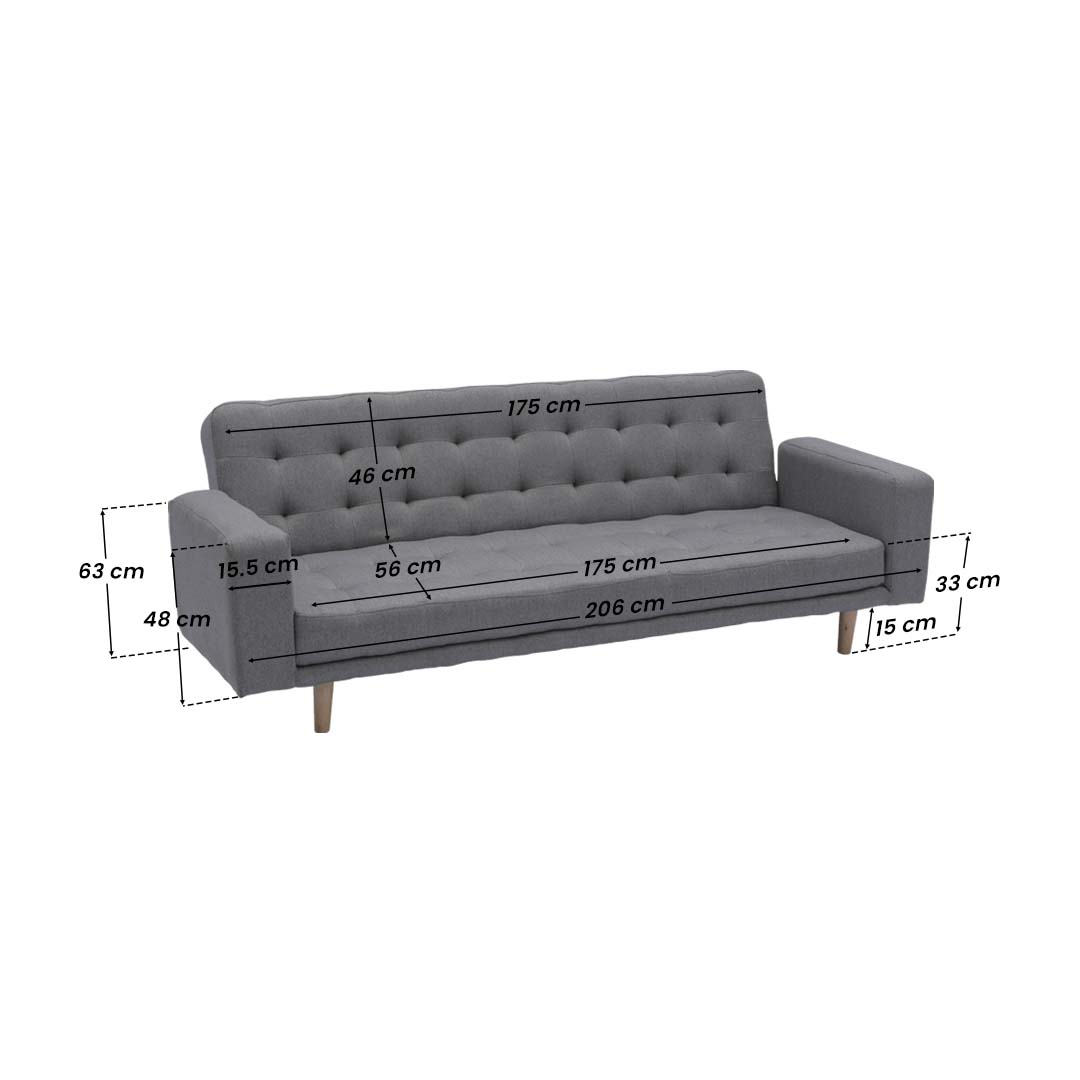 MORGAN Convertible Fabric Sofabed Affordahome