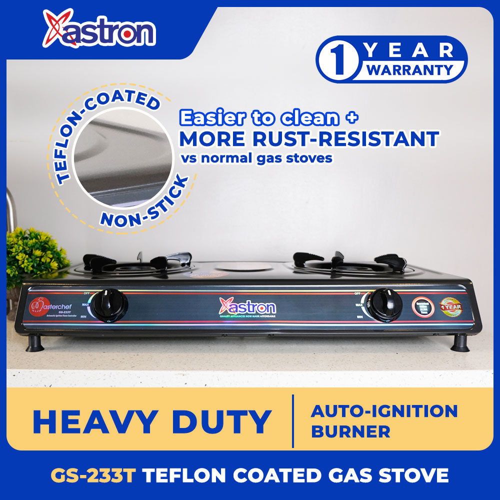 ASTRON GS-233T Teflon-Coated Double Burner Gas Stove Astron