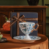 CUPURA Seno - European Goblet-Style Coffee Cup & Saucer Set - Elegant English Afternoon Tea Set CUPURA