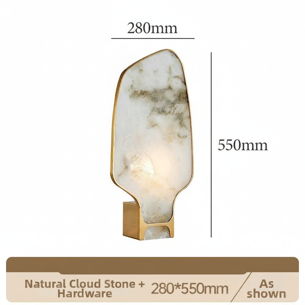 Milano Glow - Aelix - N125 Combination - Modern Natural Marble and Glass Table Lamp with Minimalist Designer Style, Soft Ambient Lighting for Elegant and Functional Spaces - Living Room / Bedroom / Bedside / Hotel / Project / Office Milano