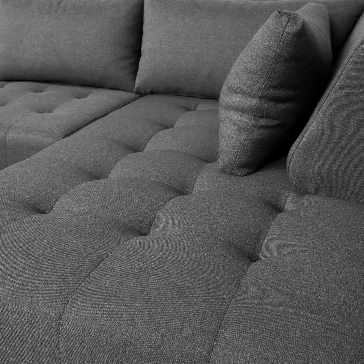 SOLANA L- Shape Fabric Sofa with Ottoman Furnigo