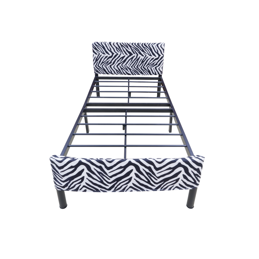 ZIBRA Metal Bed Frame with Headboard and Footboard Cover Affordahome