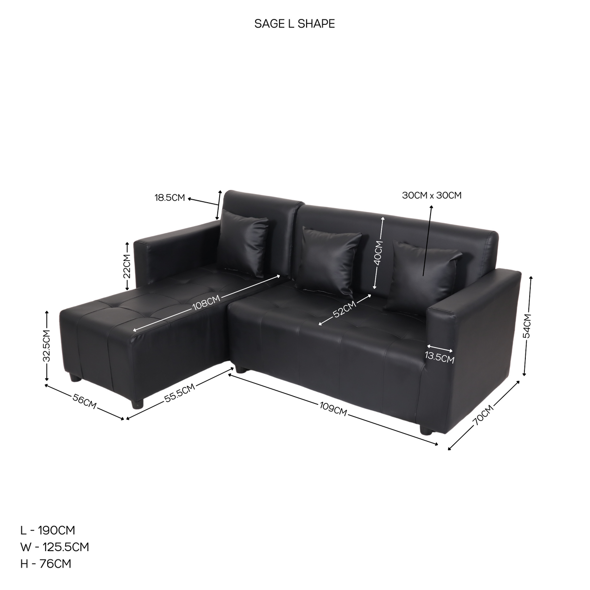 SAGE Leather L-Shape Affordahome