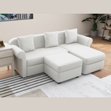 ROME L-SHAPE Fabric Sofa with Ottoman Furnigo