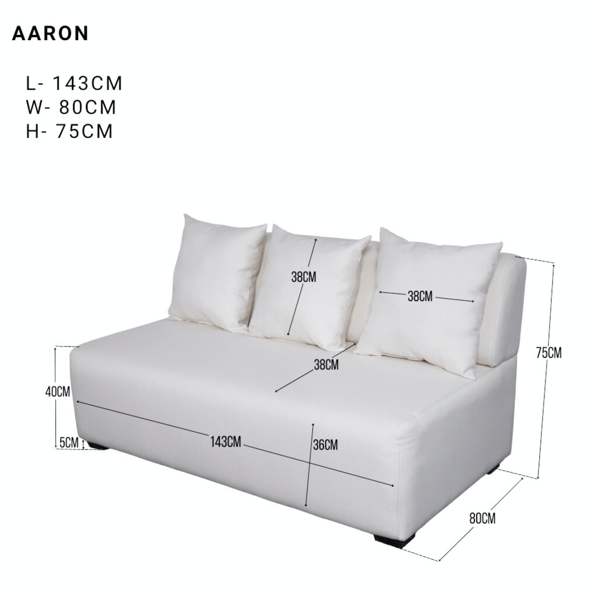 AARON 2-Seater Fabric Sofa AF Home