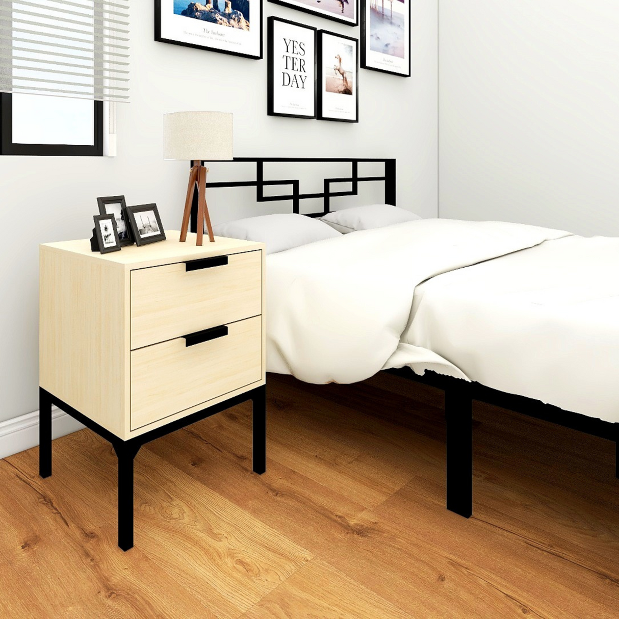 MARLEY 2-Drawer Side Table Affordahome