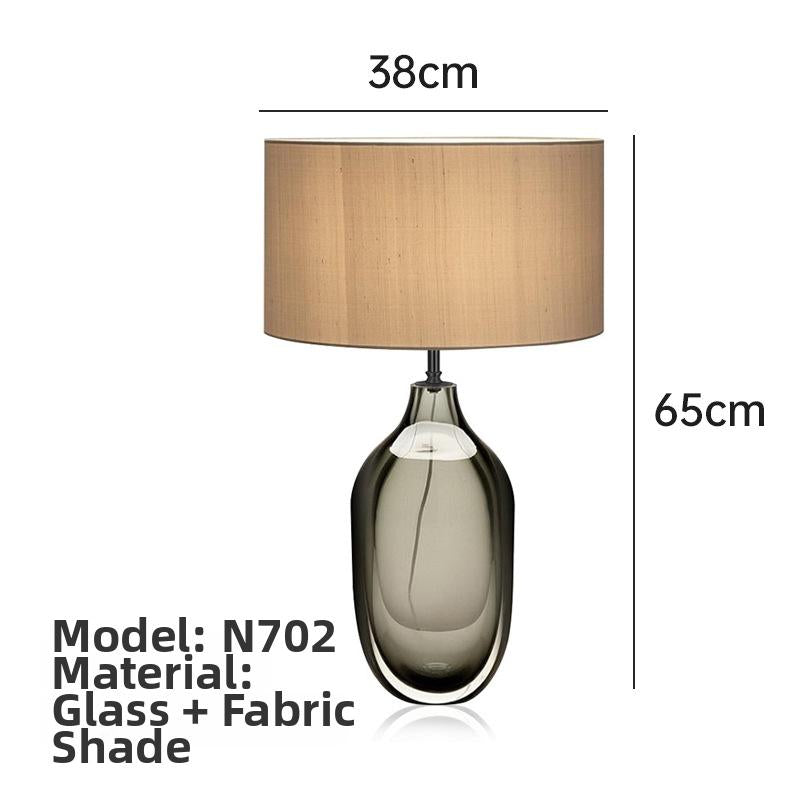 Milano Glow - Arixel - N701 Glaze - Post-Modern Nordic Fabric and Crystal Glass Table Lamp with Light Luxury Designer Style, Soft Ambient Lighting for Elegant and Cozy Spaces - Living Room / Bedroom / Bedside / Study Milano