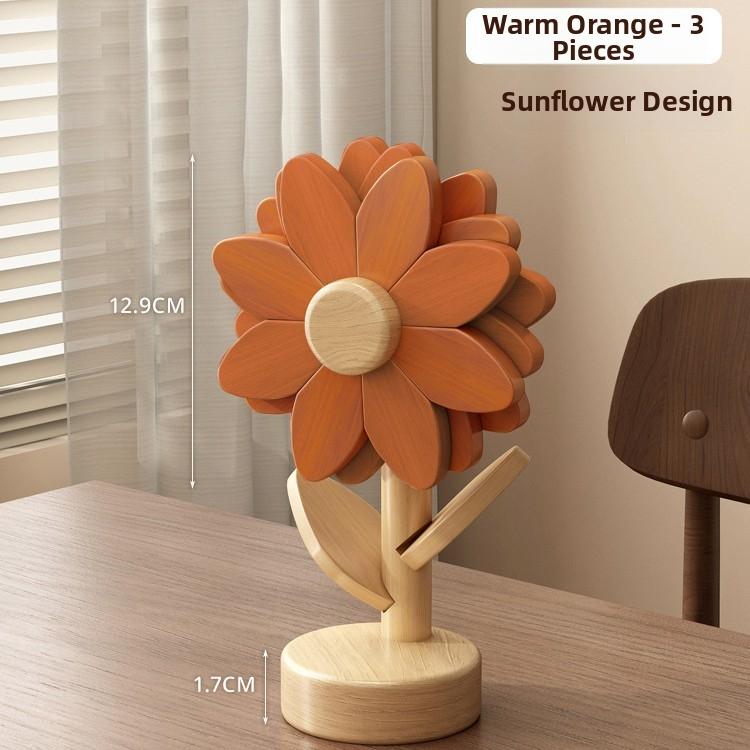 Timberra - Misty - SunBloom Wooden Heat-Proof Placemat - Dining Room / Kitchen Timberra