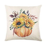 Looma Pumpkina - Halloween Pumpkin Pillow Cover with Maple Leaf & Bicycle Design | Decorative Cushion - Sofa, Bedroom & Home Looma
