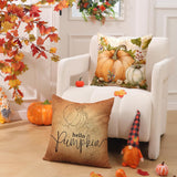 Looma Autumn - Pumpkin & Maple Leaf Pillow Cover | Thanksgiving Farmhouse Decorative Cushion - Sofa & Living Room Looma