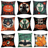 Looma Spooka - Halloween Skull, Pumpkin & Cat Pillow Cover | Spooky Decorative Cushion - Sofa & Living Room Looma