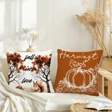 Looma Lex - Autumn Pumpkin Double-Sided Throw Pillow Cover – Farmhouse Fall Decorative Cushion - Sofa, Bed & Home Décor Looma