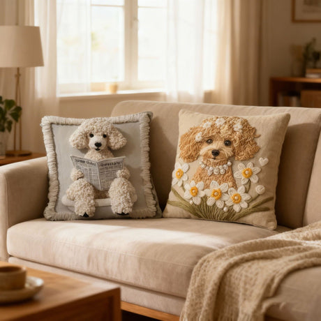 Looma Coc - Funny Dog Reading Newspaper Plush Throw Pillow Cover – Soft Decorative Cushion - Sofa, Bed & Lounge Décor Looma