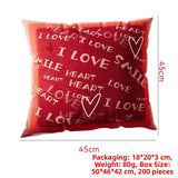 Looma Cupid - Valentines Love Pillow Cover – Romantic Red Cushion Case with “Happy Love” Print - Sofa, Wedding & Home Decor Looma