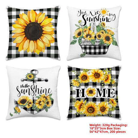 Looma Helia - Sunflower Print Pillow Cover – Farmhouse Style Cushion Case for Sofa, Outdoor & Home Backrest Decor Looma