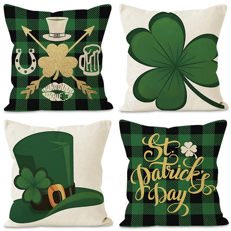 Looma Emera - St. Patricks Day Clover Pillow Cover – Lucky Green Cushion Case - Xm422 - Sofa, Living Room & Festive Home Decor Looma