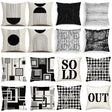 Looma Mono - Black & White Abstract Linen Pillow Cover – Minimalist Line Art Cushion Case - W0060 - Sofa, Living Room & Office Decor Looma