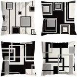 Looma Mono - Black & White Abstract Linen Pillow Cover – Minimalist Line Art Cushion Case - W0060 - Sofa, Living Room & Office Decor Looma