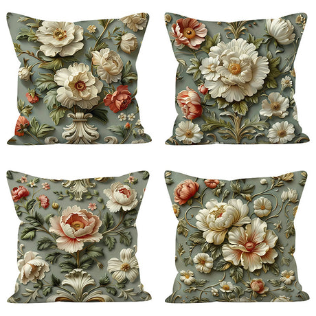 Looma Flora - Plush Pillow Cover – Super Soft Plant Flower Cushion Case for Sofa, Living Room & Home Decor Looma