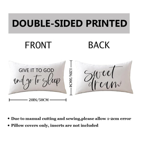 Looma Faith - Double-Sided Letter Print Throw Pillow Cover – Decorative Cushion for Sofa, Living Room & Car Lumbar Support Looma