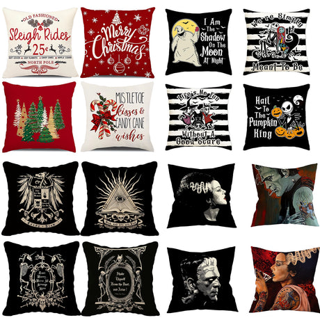 Looma Chris - Nordic Halloween & Christmas Ghost Cartoon Pillow Cover – Funny Day of the Dead Festival Cushion Case for Home Decor - Living Room, Bedroom, Kids Room, Sofa Area Looma