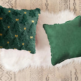 Looma Yen - Embroidered Bow Plush Pillow Cover – Sweet Christmas Decorative Cushion for Living Room Sofa Styling - Living Room, Bedroom, Sofa Area Looma