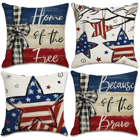 Looma Key - Independence Day Printed Pillow Cover – American Retro Cushion Case for Living Room Sofa Decor | Factory Direct Wholesale - Living Room, Sofa Area, Lounge Looma