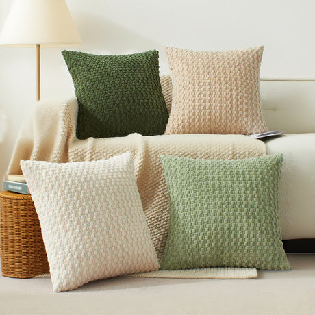 Looma Ley - Bubble Corduroy Cushion Cover – High-End Textured Pillow for Sofa Backrest & Home Decor - Living Room, Bedroom, Sofa Area Looma
