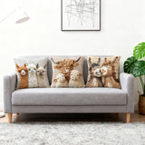 Looma Lom - Cute Donkey & Alpaca Cartoon Plush Pillow Cover – Soft Skin-Friendly Cushion for Sofa & Home Decor - Living Room, Bedroom, Kids Room Looma
