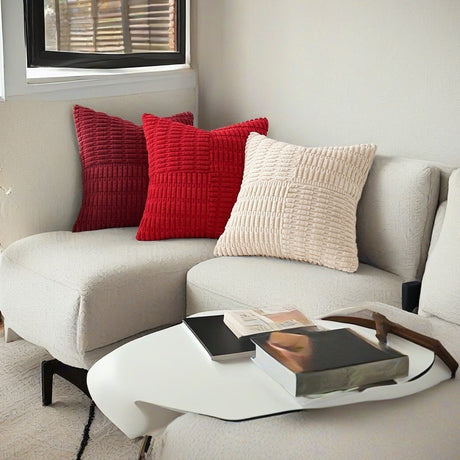 Looma Pillo - Spliced Corn Kernel Texture Pillow Cover – Modern Solid Color Cushion for Living Room Sofa & Bedside Decor - Living Room, Bedroom, Sofa Area Looma