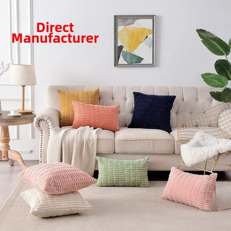 Looma Pilin - Corduroy Jacquard Stripe Pillow Cover – Large Ribbed Cushion for Sofa & Living Room - Living Room, Bedroom, Sofa Area Looma