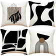 Looma Snuzu - Black & White Geometric Print Pillowcase – Modern Decorative Cushion for Sofa Living Room & Bedside Styling - Living Room, Bedroom, Sofa Area Looma
