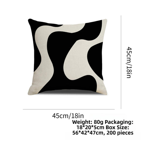 Looma Snuzu - Black & White Geometric Print Pillowcase – Modern Decorative Cushion for Sofa Living Room & Bedside Styling - Living Room, Bedroom, Sofa Area Looma