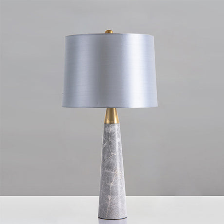 Milano Glow - Astrix - N128 - American Style High-Grade Grey Marble Table Lamp with Copper-Plated Finish, Elegant Designer Lighting for Premium Spaces - Living Room / Bedroom / Bedside Milano